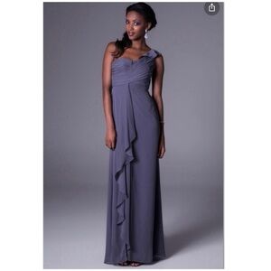 David’s Bridal purple one shoulder gown size 6